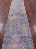 Persian Tabriz Hand Knotted Wool & Silk Runner Rug - 2' 6" X 14' 1" - Golden Nile