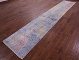 Persian Tabriz Hand Knotted Wool & Silk Runner Rug - 2' 6" X 14' 1" - Golden Nile
