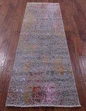 Persian Tabriz Hand Knotted Wool & Silk Runner Rug - 2' 7" X 8' 2" - Golden Nile