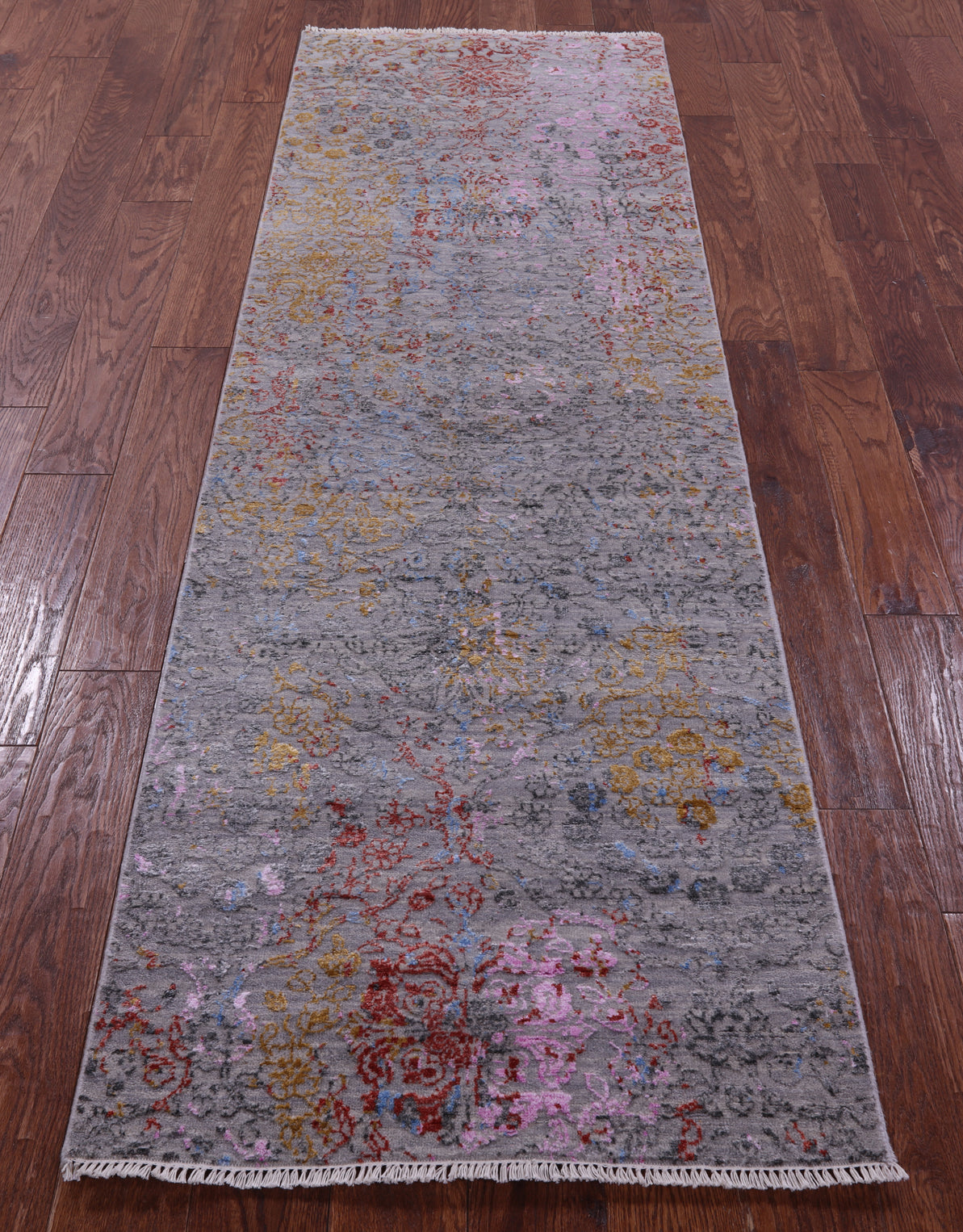 Persian Tabriz Hand Knotted Wool & Silk Runner Rug - 2' 7" X 8' 2" - Golden Nile