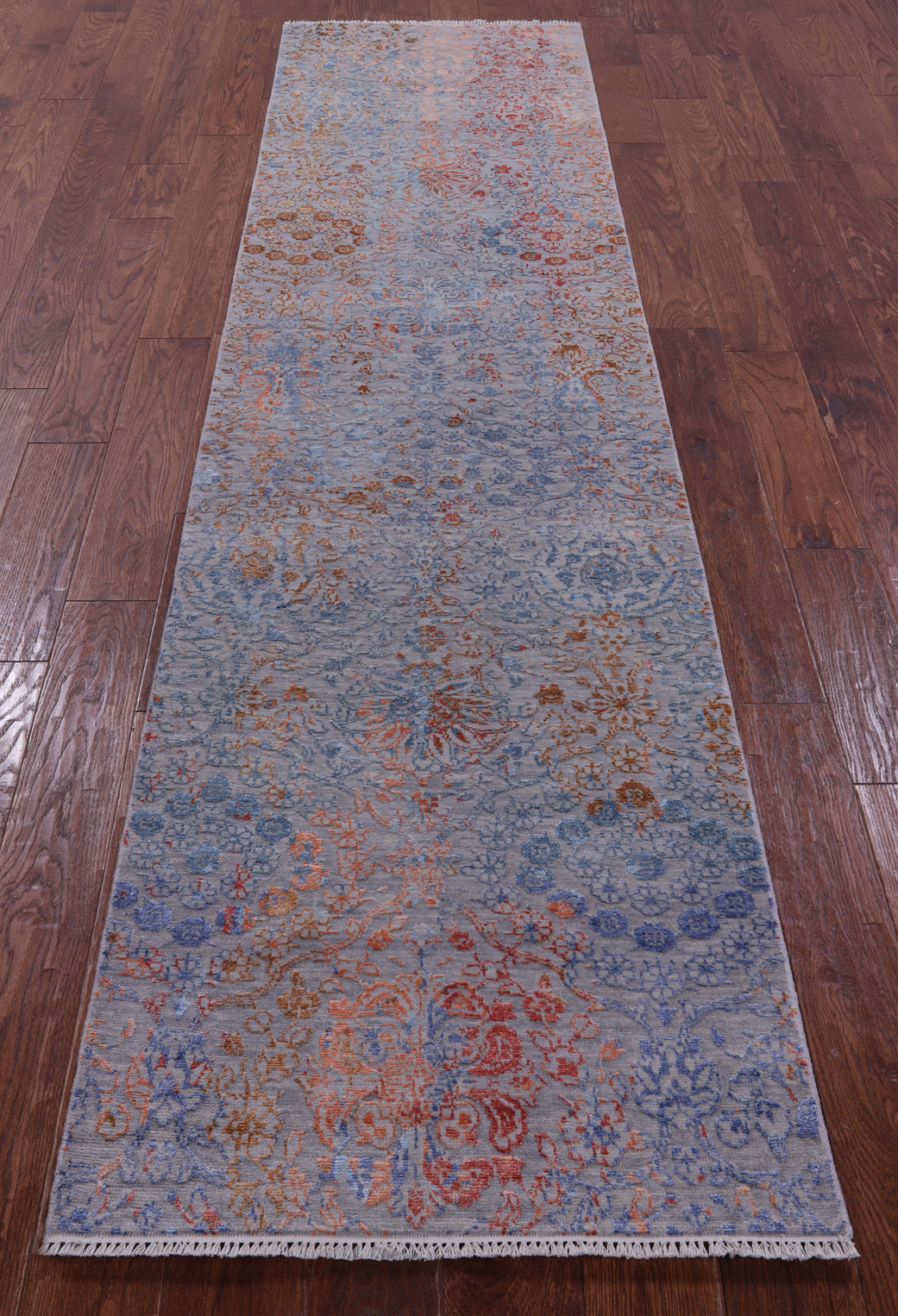Persian Tabriz Handmade Wool & Silk Runner Rug - 2' 6" X 10' 1" - Golden Nile