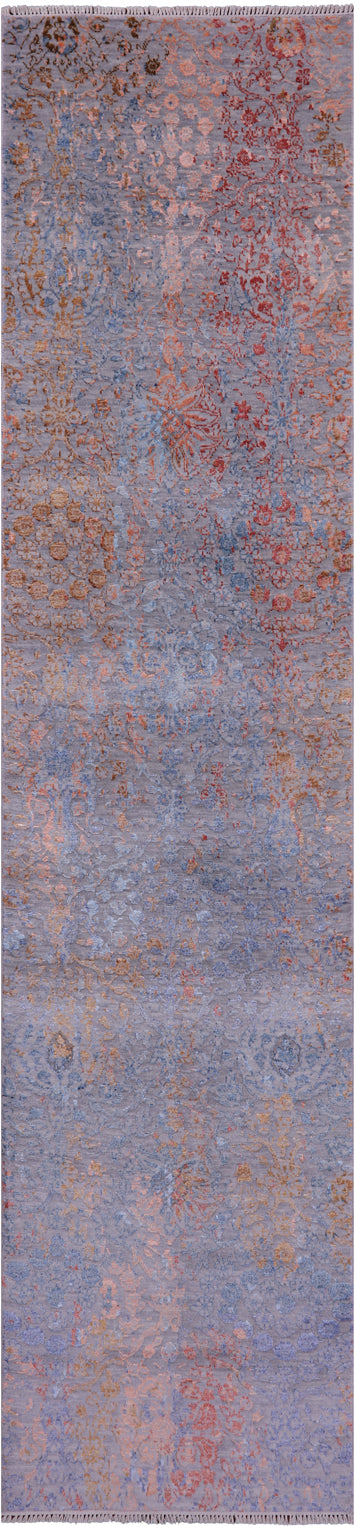Persian Tabriz Handmade Wool & Silk Runner Rug - 2' 6" X 10' 1" - Golden Nile