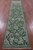 Green Persian Tabriz Handmade Wool & Silk Runner Rug - 2' 6" X 11' 7" - Golden Nile