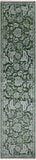 Green Persian Tabriz Handmade Wool & Silk Runner Rug - 2' 6" X 11' 7" - Golden Nile