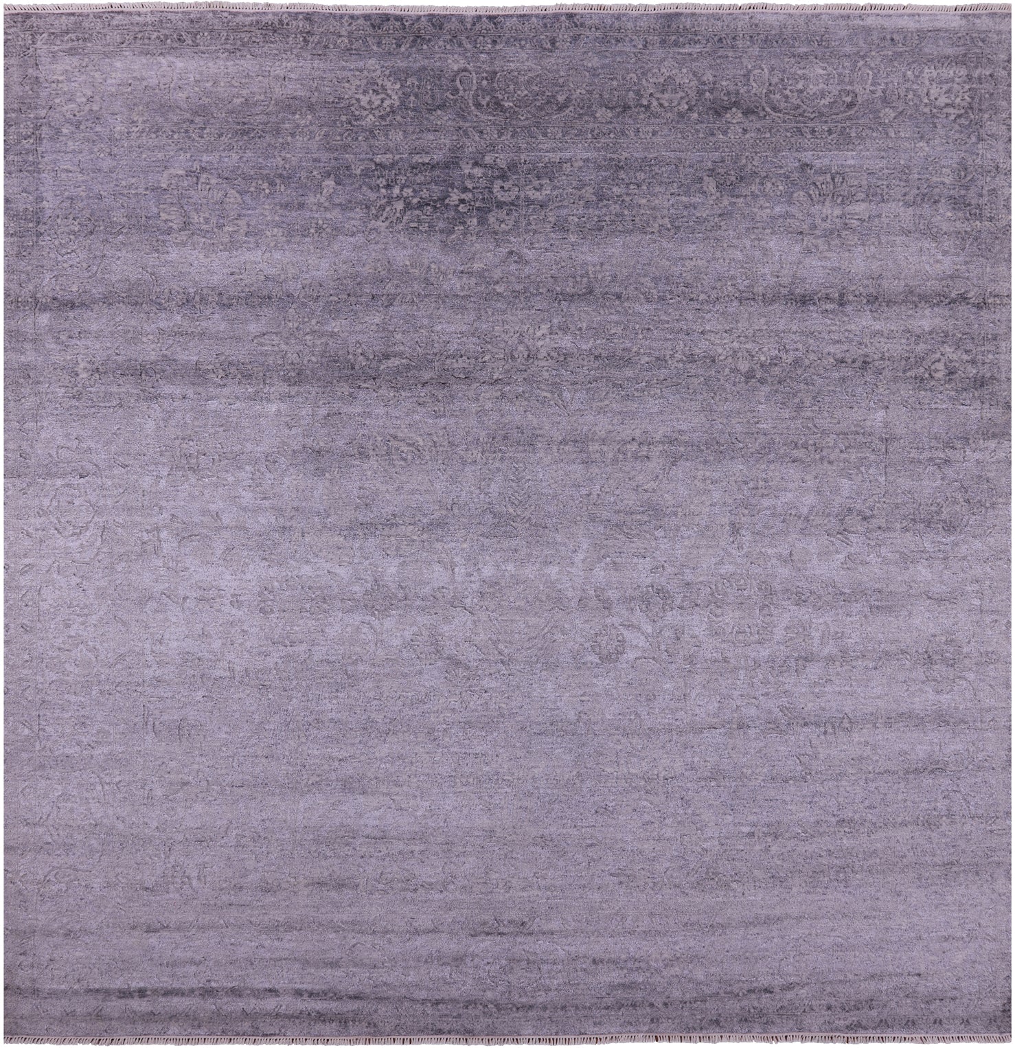 Square Persian Tabriz Hand Knotted Wool & Silk Rug - 9' 1" X 9' 1" - Golden Nile