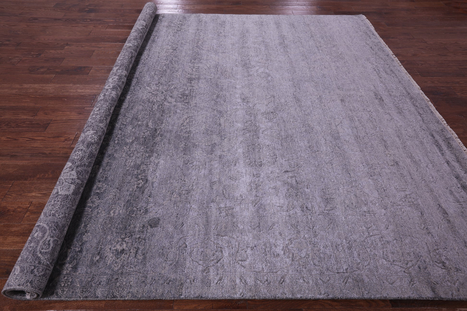 Square Persian Tabriz Hand Knotted Wool & Silk Rug - 9' 1" X 9' 1" - Golden Nile