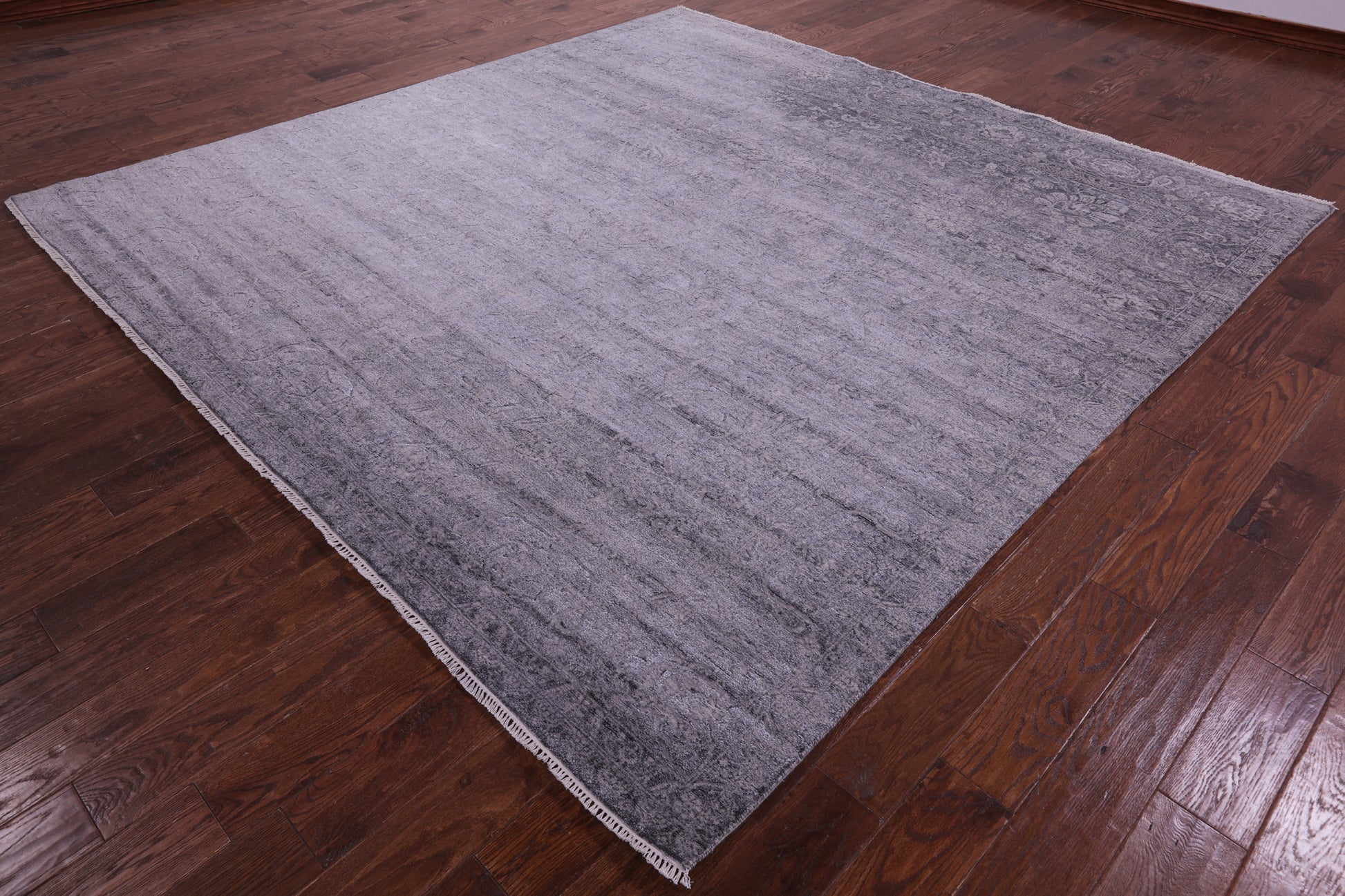 Square Persian Tabriz Hand Knotted Wool & Silk Rug - 9' 1" X 9' 1" - Golden Nile