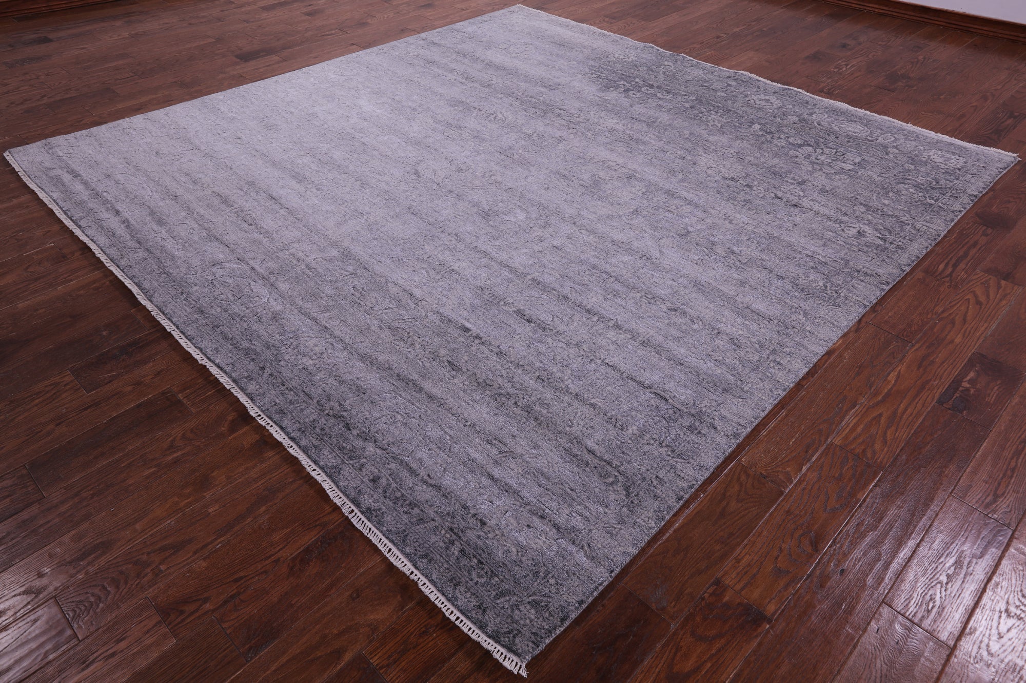 Square Persian Tabriz Hand Knotted Wool & Silk Rug - 9' 1" X 9' 1" - Golden Nile