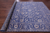 Blue Persian Tabriz Handmade Wool & Silk Rug - 9' 0" X 12' 1" - Golden Nile