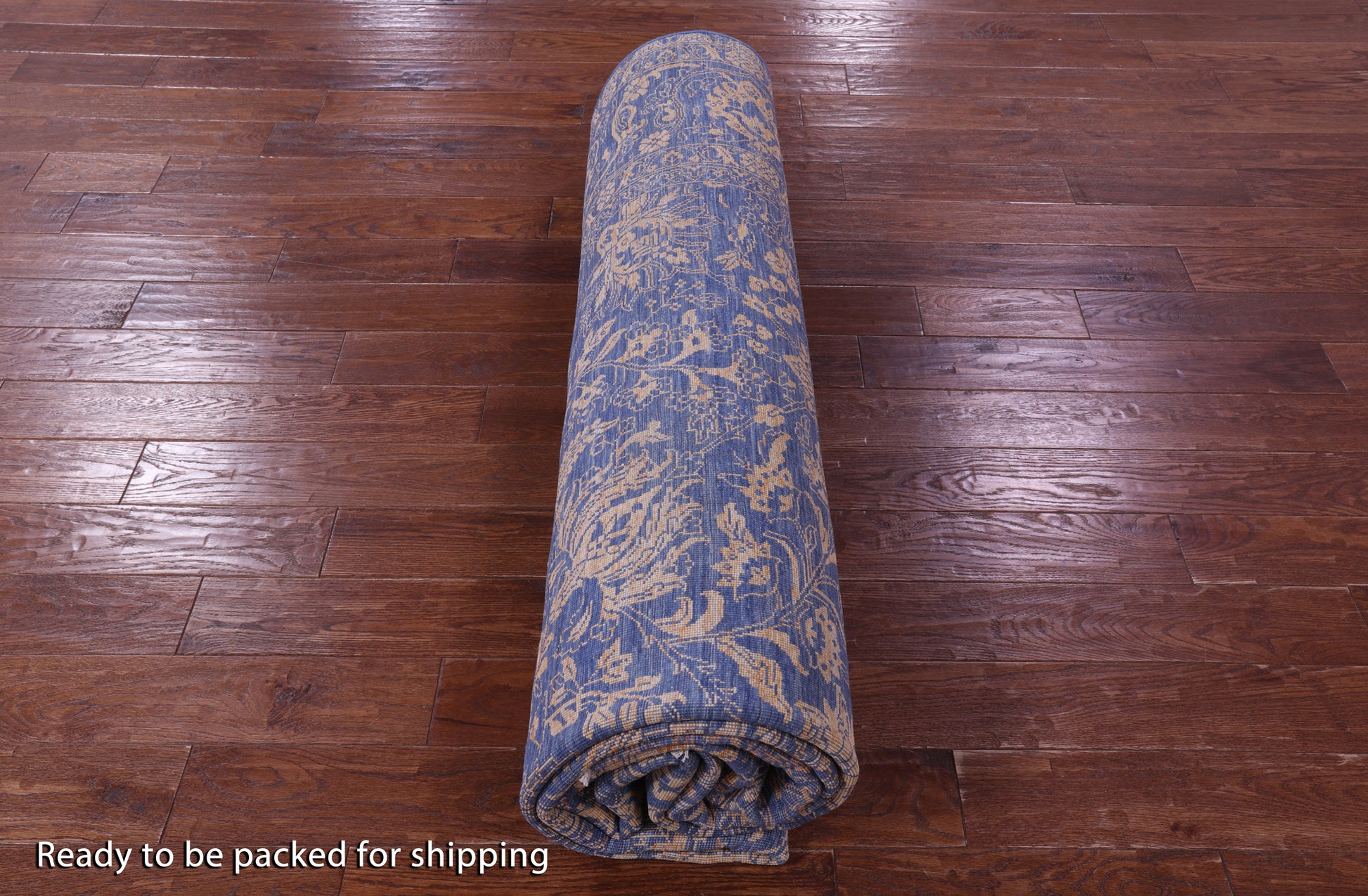 Blue Persian Tabriz Handmade Wool & Silk Rug - 9' 0" X 12' 1" - Golden Nile