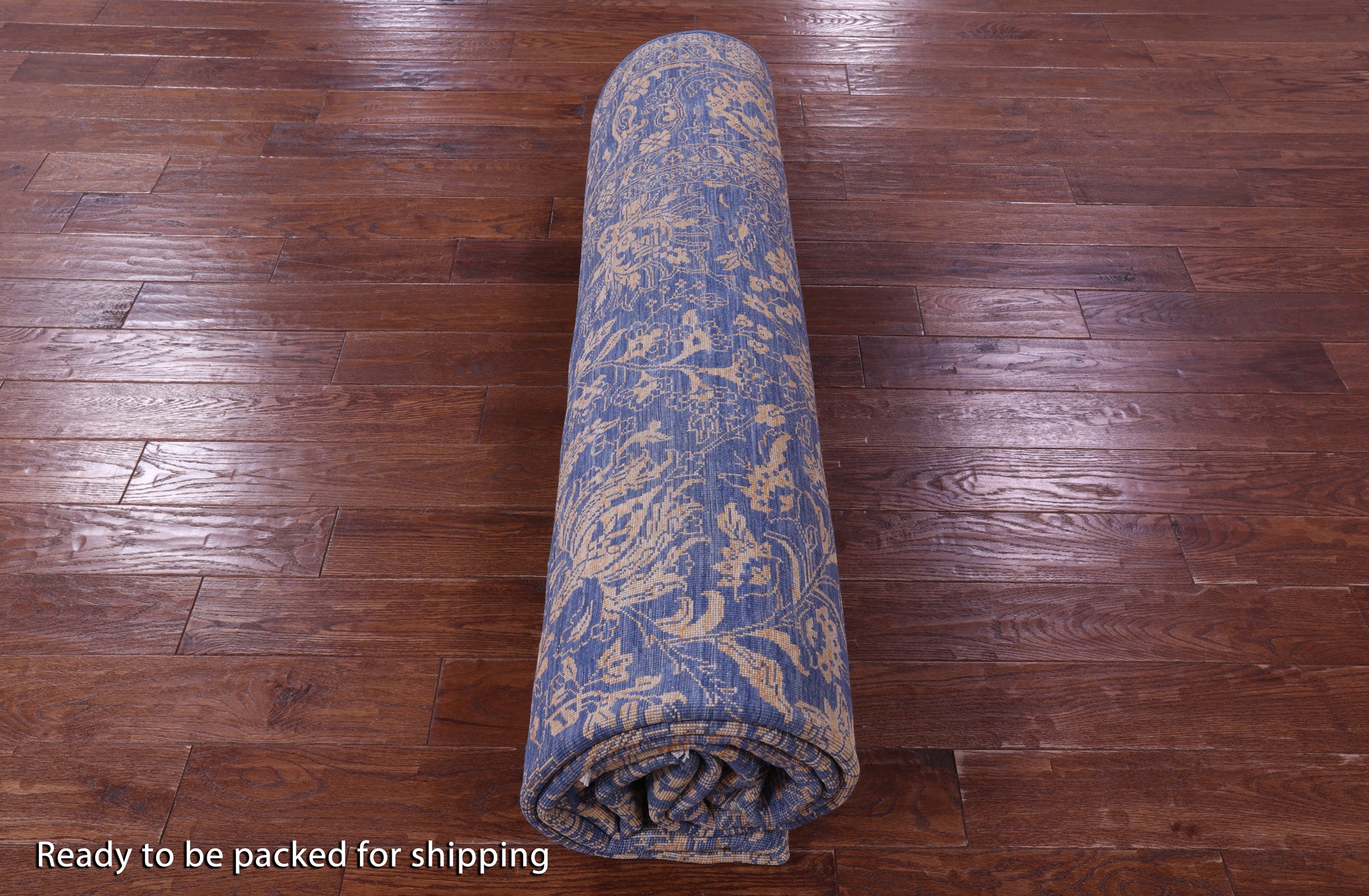 Blue Persian Tabriz Handmade Wool & Silk Rug - 9' 0" X 12' 1" - Golden Nile