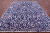 Blue Persian Tabriz Handmade Wool & Silk Rug - 9' 0" X 12' 1" - Golden Nile