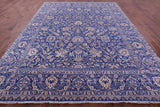Blue Persian Tabriz Handmade Wool & Silk Rug - 9' 0" X 12' 1" - Golden Nile