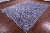 Blue Persian Tabriz Handmade Wool & Silk Rug - 9' 0" X 12' 1" - Golden Nile