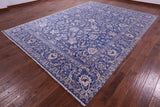 Blue Persian Tabriz Handmade Wool & Silk Rug - 9' 0" X 12' 1" - Golden Nile