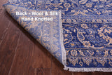 Blue Persian Tabriz Handmade Wool & Silk Rug - 9' 0" X 12' 1" - Golden Nile