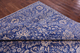 Blue Persian Tabriz Handmade Wool & Silk Rug - 9' 0" X 12' 1" - Golden Nile