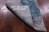 Abstract Contemporary Handmade Wool & Silk Runner Rug - 2' 1" X 8' 0" - Golden Nile