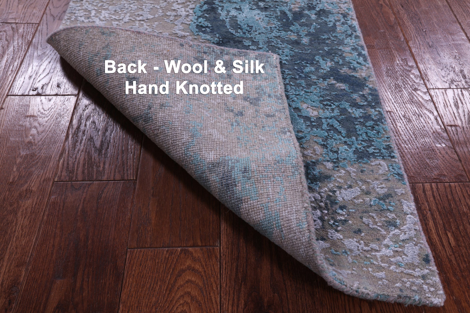 Abstract Contemporary Handmade Wool & Silk Runner Rug - 2' 1" X 8' 0" - Golden Nile