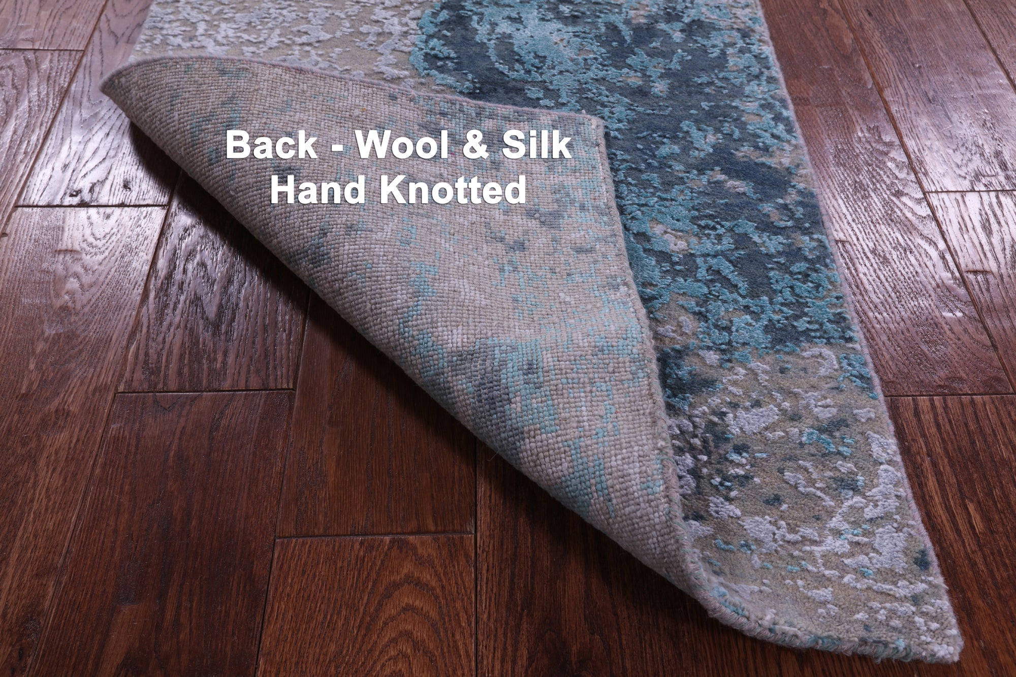 Abstract Contemporary Handmade Wool & Silk Runner Rug - 2' 1" X 8' 0" - Golden Nile