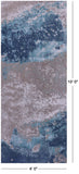 Abstract Modern Hand Knotted Wool & Silk Runner Rug - 4' 0" X 10' 0" - Golden Nile