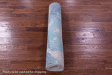 Abstract Modern Hand Knotted Wool & Silk Runner Rug - 4' 0" X 10' 0" - Golden Nile