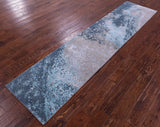 Abstract Modern Hand Knotted Wool & Silk Runner Rug - 2' 1" X 9' 1" - Golden Nile