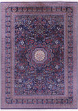 Blue Persian Kerman Hand Knotted Wool Rug - 10' 0" X 14' 0" - Golden Nile