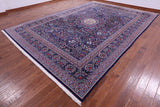Blue Persian Kerman Hand Knotted Wool Rug - 10' 0" X 14' 0" - Golden Nile