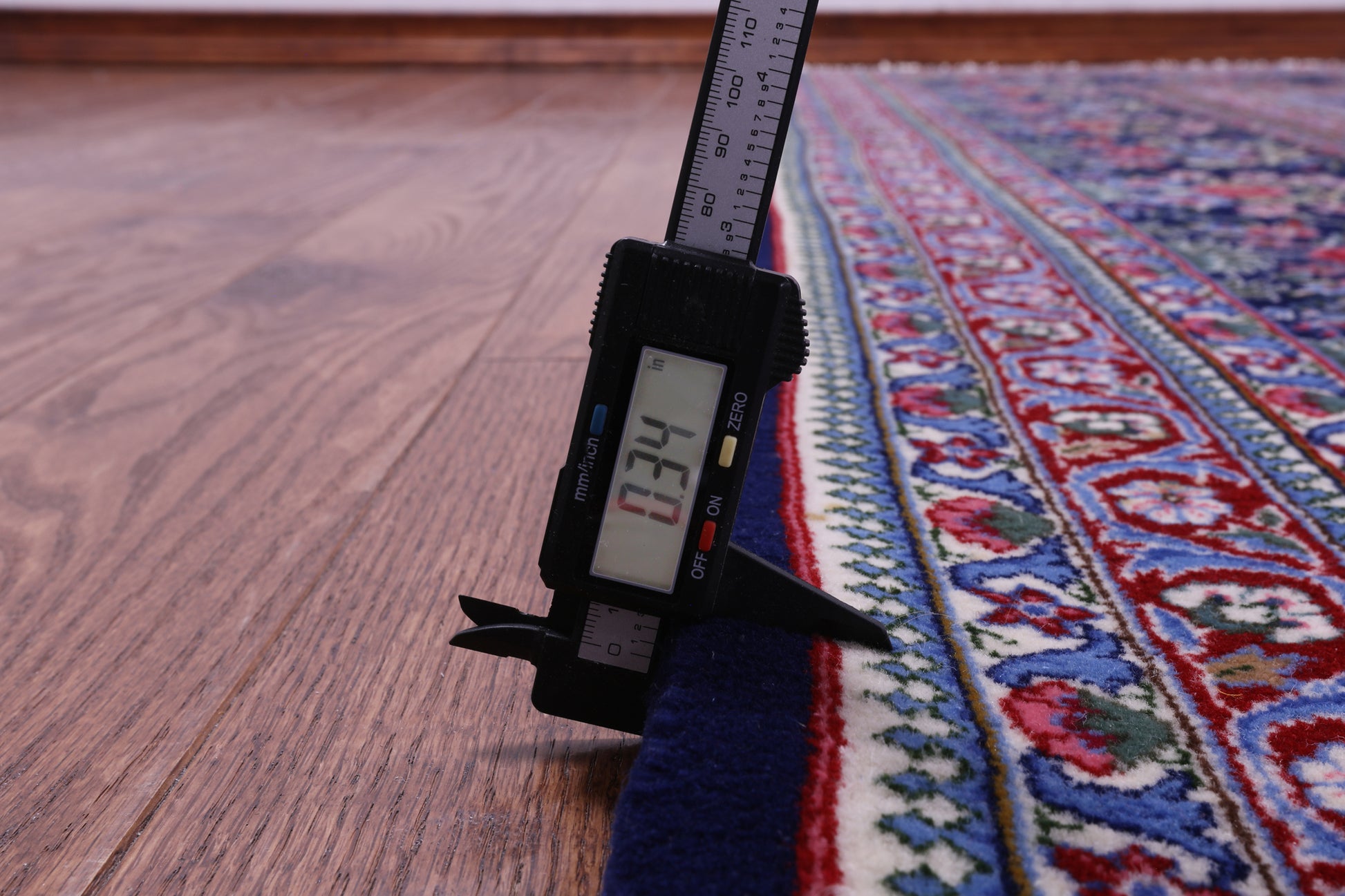 Blue Persian Kerman Hand Knotted Wool Rug - 10' 0" X 14' 0" - Golden Nile