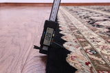 Black Persian Tabriz Hand Knotted Wool Rug - 12' 0" X 17' 1" - Golden Nile