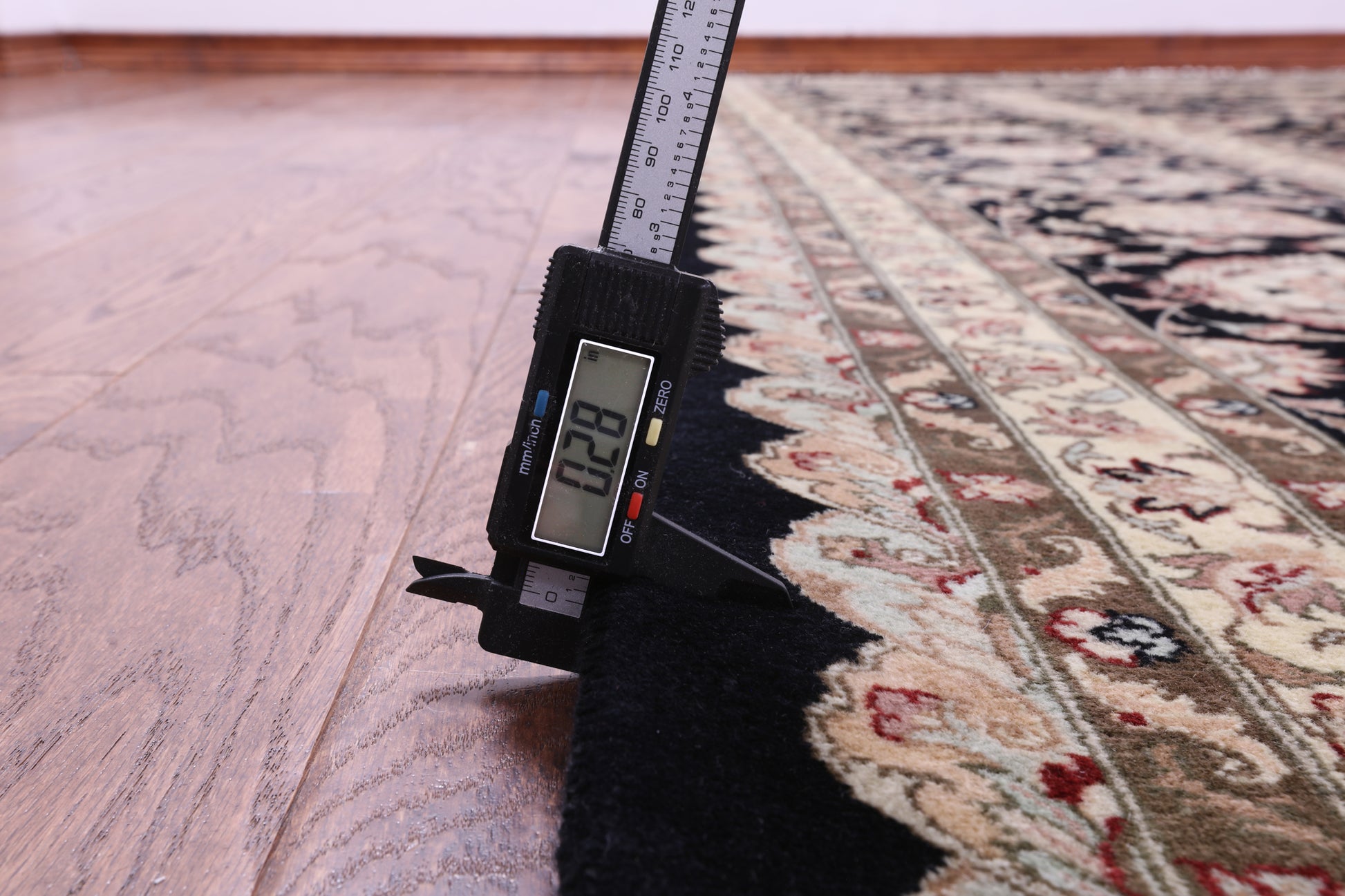 Black Persian Tabriz Hand Knotted Wool Rug - 12' 0" X 17' 1" - Golden Nile