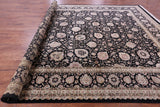 Black Persian Tabriz Hand Knotted Wool Rug - 12' 0" X 17' 1" - Golden Nile