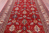 Red Super Kazak Hand Knotted Wool Rug - 7' 0" X 9' 8" - Golden Nile