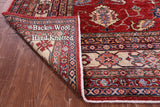Red Super Kazak Hand Knotted Wool Rug - 7' 0" X 9' 8" - Golden Nile