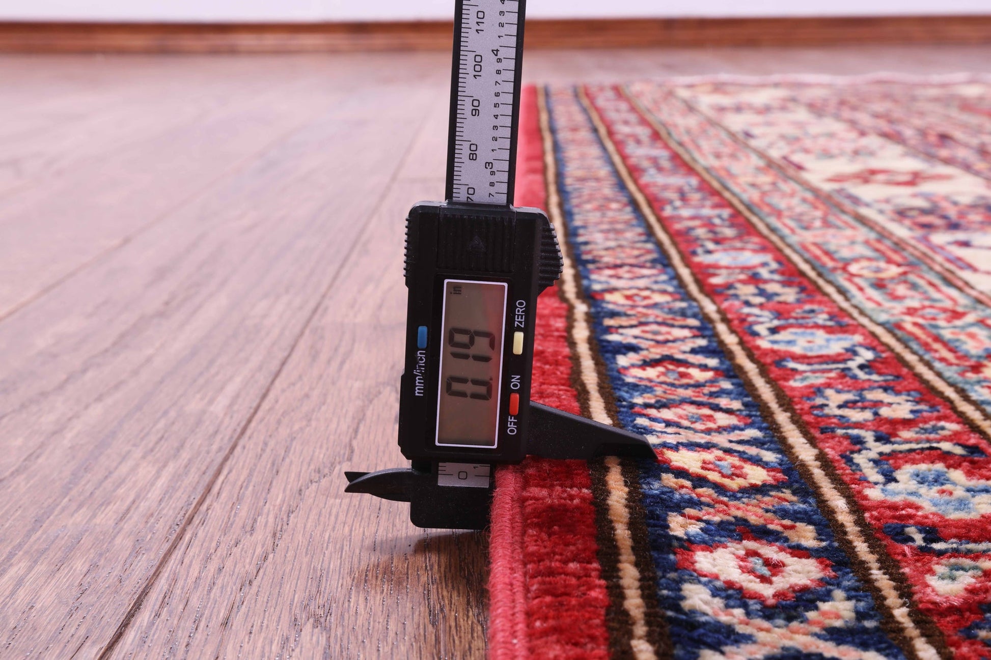 Red Super Kazak Hand Knotted Wool Rug - 7' 0" X 9' 8" - Golden Nile