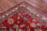 Red Super Kazak Hand Knotted Wool Rug - 7' 0" X 9' 8" - Golden Nile