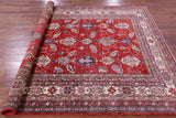 Red Super Kazak Hand Knotted Wool Rug - 7' 0" X 9' 8" - Golden Nile