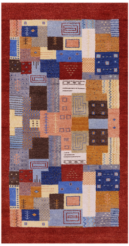 Tribal Persian Gabbeh Hand Knotted Wool Rug - 2' 10