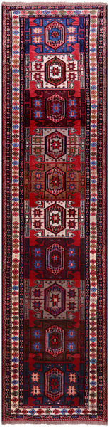 Tribal Persian Hand Knotted Wool on Wool Runner Rug - 2' 4" X 9' 7" - Golden Nile