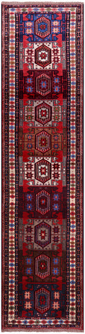Tribal Persian Hand Knotted Wool on Wool Runner Rug - 2' 4