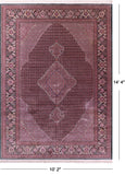 Light Pink/Dark Green Border Persian Tabriz Hand Knotted Wool & Silk Rug - 10' 2" X 14' 4" - Golden Nile