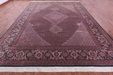 Light Pink/Dark Green Border Persian Tabriz Hand Knotted Wool & Silk Rug - 10' 2" X 14' 4" - Golden Nile