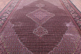 Light Pink/Dark Green Border Persian Tabriz Hand Knotted Wool & Silk Rug - 10' 2" X 14' 4" - Golden Nile