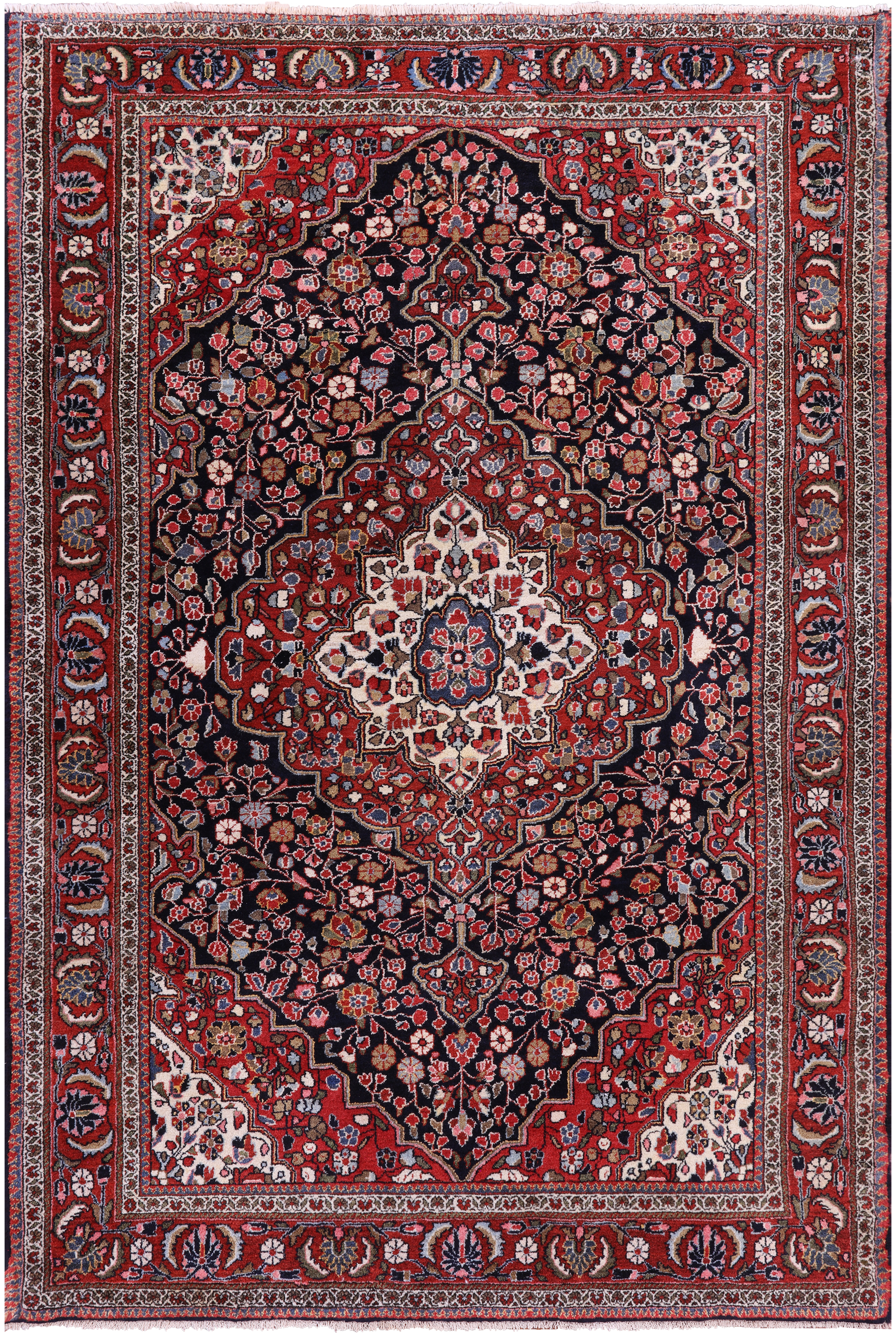 Black Persian Bijar Hand Knotted Wool Rug - 4' 6" X 6' 8" - Golden Nile