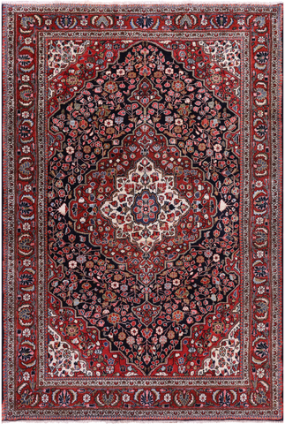 Black Persian Bijar Hand Knotted Wool Rug - 4' 6