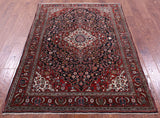 Black Persian Bijar Hand Knotted Wool Rug - 4' 6" X 6' 8" - Golden Nile