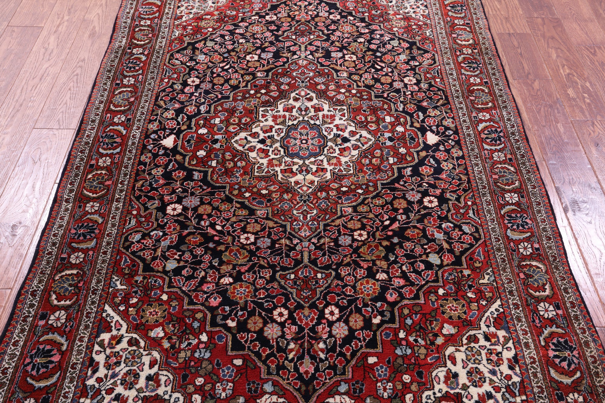 Black Persian Bijar Hand Knotted Wool Rug - 4' 6" X 6' 8" - Golden Nile