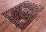 Black Persian Bijar Hand Knotted Wool Rug - 4' 6" X 6' 8" - Golden Nile