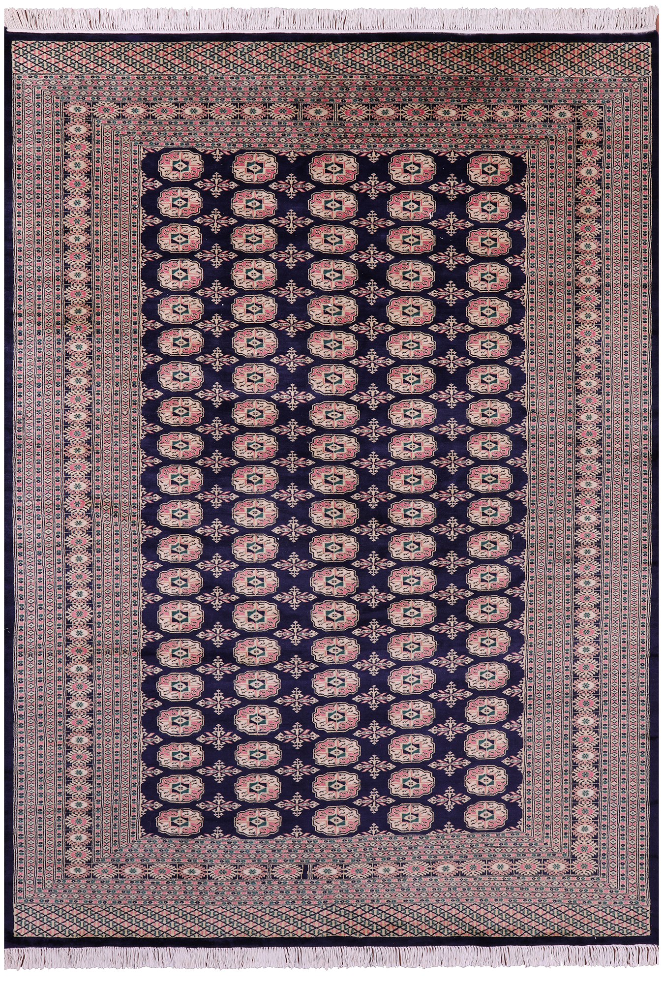 Blue Bokhara Handmade Wool Rug - 6' 3" X 8' 9" - Golden Nile